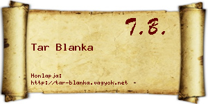 Tar Blanka névjegykártya