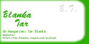 blanka tar business card